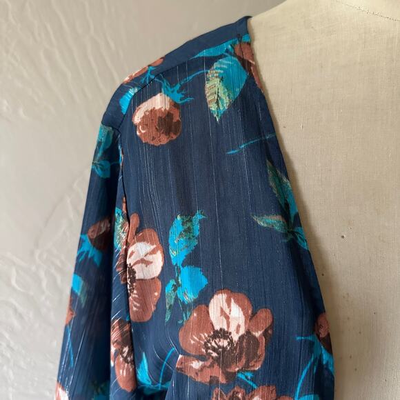 JESSICA SIMPSON | Blakely $79 NEW Floral Open Front Kimono Duster Me Beau Femme - Picture 7 of 11